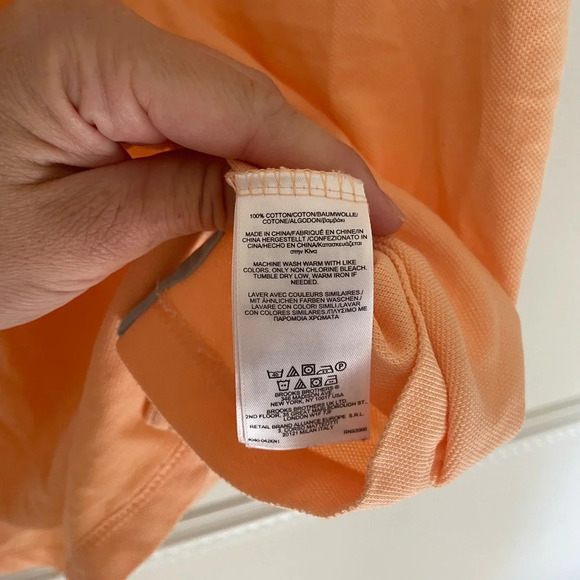 Brooks Brothers Orange Short Sleeve Performance Polo Shirt Men's Large - Picture 5 of 5